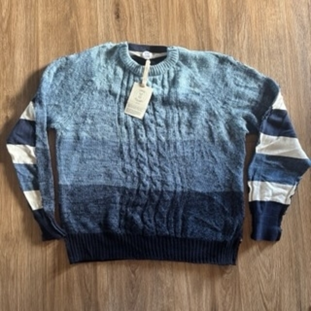 Urban Outfitters Urban Renewal Blue and Navy Crewneck Sweater